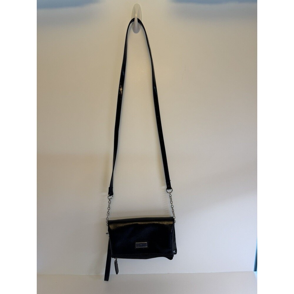 Kenneth Cole Reaction Black  Zippered Crossbody Wristlet Purse